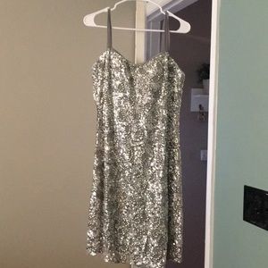 Silver sequin Adrianna Papell dress
